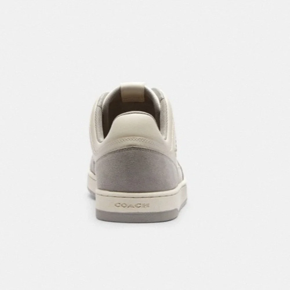 Coach Mixed C201 Material Women's Sneaker Suede Low Top Chalk Dove Grey 8 B